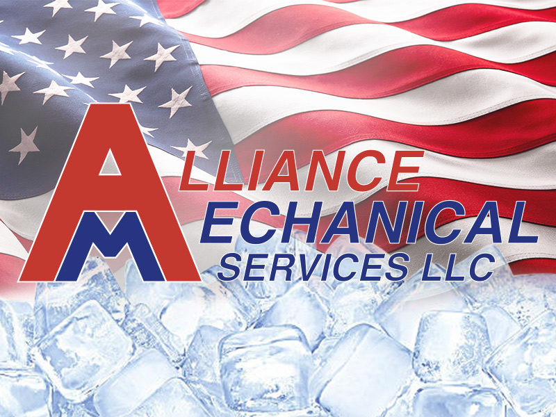 cropped Alliance Mechanical Services Logo with Flag and Ice